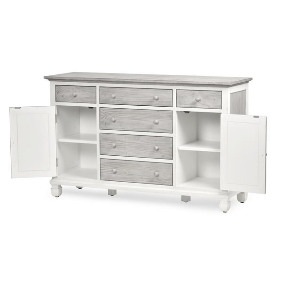 Sea Wind Florida Islamorada Wood Dresser with 6 Drawers in Gray/White