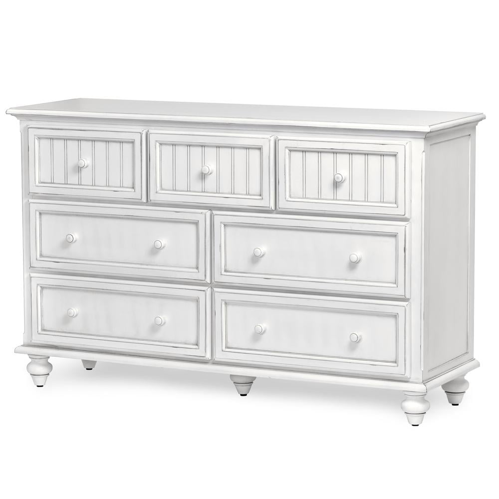 Monaco White Cedar Wood 7-Drawer Dresser with Ball Bearing Glides