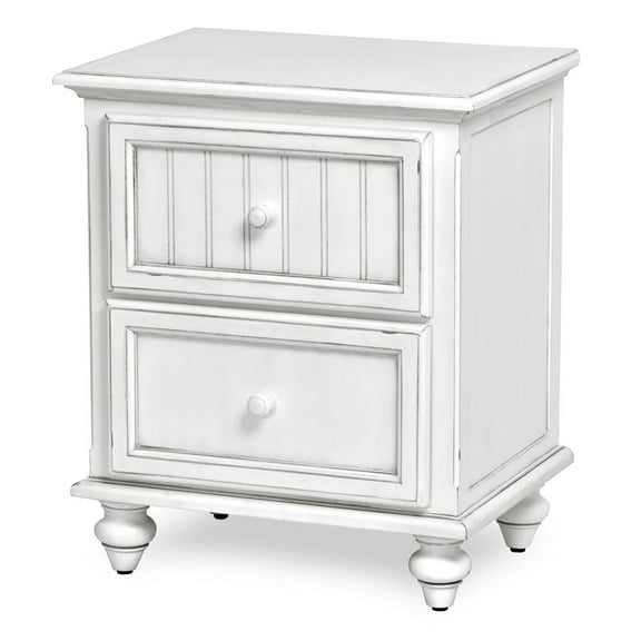 Sea Wind Florida Monaco Wood Nightstand with 2 Drawers in White