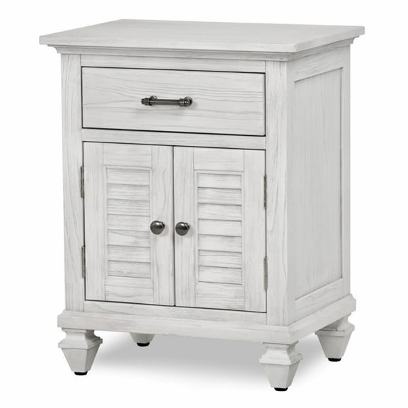 Sea Wind Florida Surfside 2-Door Wood Nightstand with Drawer in White