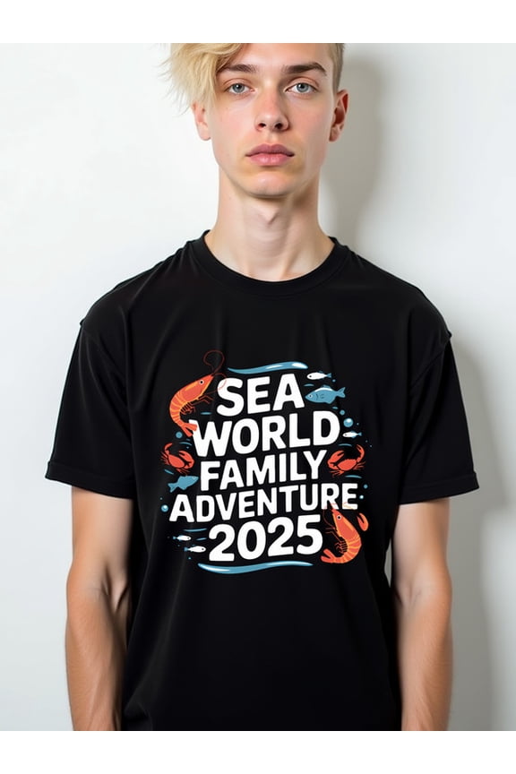 Sea World Adventure 2025 men's funny t shirts black short gifts summer and spring season Classic Unisex Shirt Crewneck tshirts