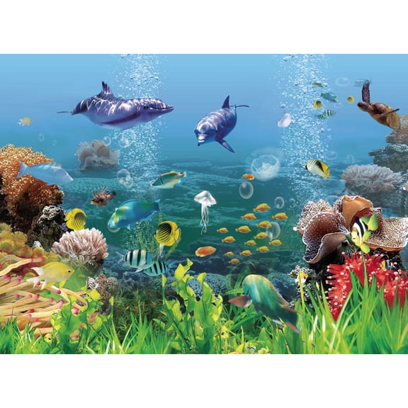 Sea World Canvas Art Deep Ocean Picture Wall Art Blue Sea Framed Painting Wall Decor For Home Office Bedroom Reeady to Hang