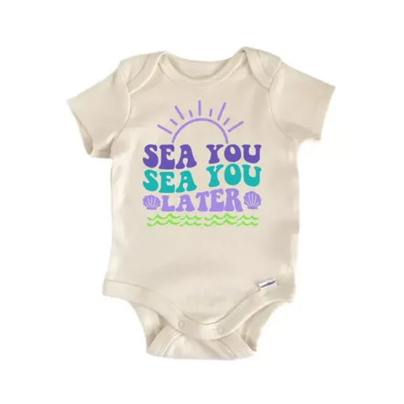 Sea You Later Beach Mermaid Baby Boy Girl Clothes Bodysuit Cute Baby Onesie, BABY BODYSUIT LAT 4424