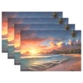 thumbnail image 1 of Sea and Beach 12×18 inch Placemats Heat Resistant Washable Foldable Rectangular Placemats Set Decoration Indoor Outdoor for Kitchen Dining Table 6PCs, 1 of 8