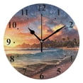 thumbnail image 1 of Sea and Beach Black 10 inch Wall Clocks Non Ticking Easy to Read Battery Decorative for Home Bathroom Kitchen Bedroom Living Room, 1 of 8
