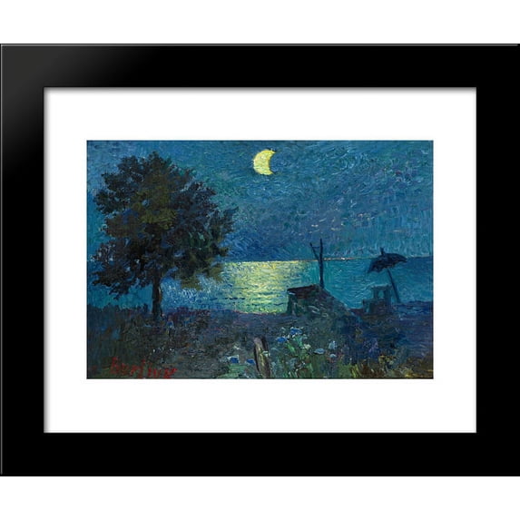 Sea at Night 20x24 Framed Art Print by David Burliuk