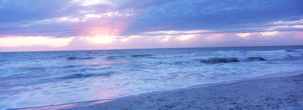 Sea at dusk Gulf of Mexico Naples Florida USA Canvas Art - Panoramic Images (36 x 12)