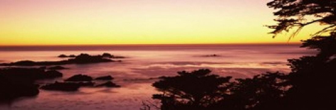 Sea at sunset Point Lobos State Reserve Carmel Monterey County California USA Canvas Art - Panoramic Images (18 x 6)