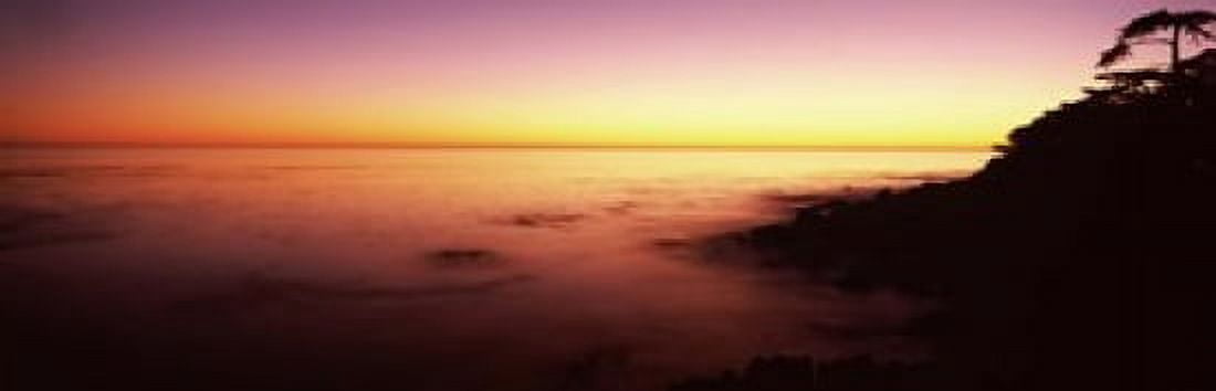 Sea at sunset Point Lobos State Reserve Carmel Monterey County California USA Canvas Art - Panoramic Images (18 x 6)
