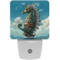 thumbnail image 1 of Sea horse LED Square Night Lights - Stylish and Functional Nightlight for Better Sleep - Energy Saving Plug-in Wall Light with Auto Sensor, 1 of 6