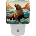 thumbnail image 1 of Sea lion LED Square Night Lights - Energy Efficient and Contemporary Design - for Bedrooms and Hallways - Includes Sensor with Auto on/Off - Easy Installation, 1 of 1