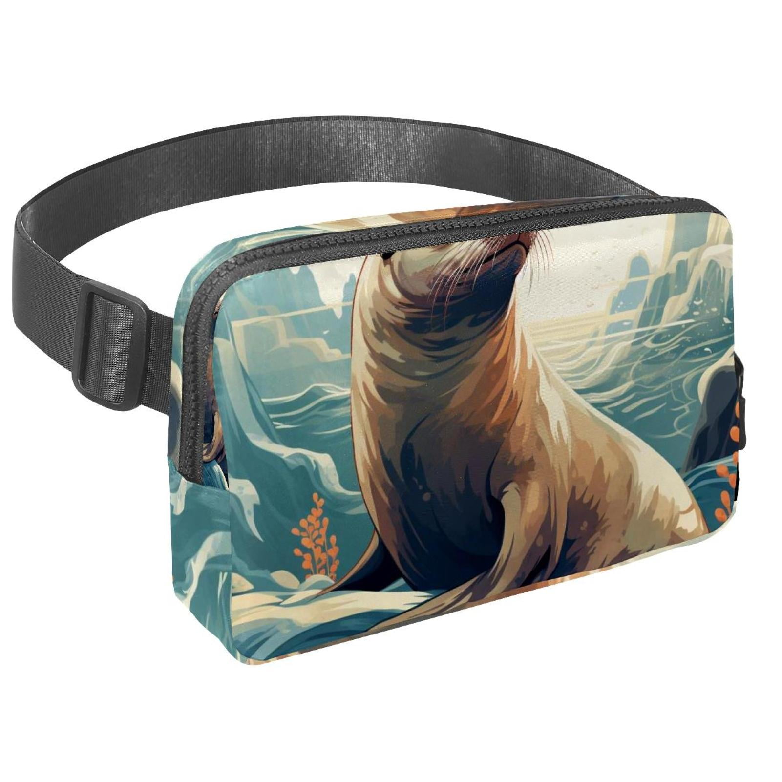 Sea lion Lightweight Adjustable Waist Pack with Extension Strap - Unisex Fanny Pack Money Belt
