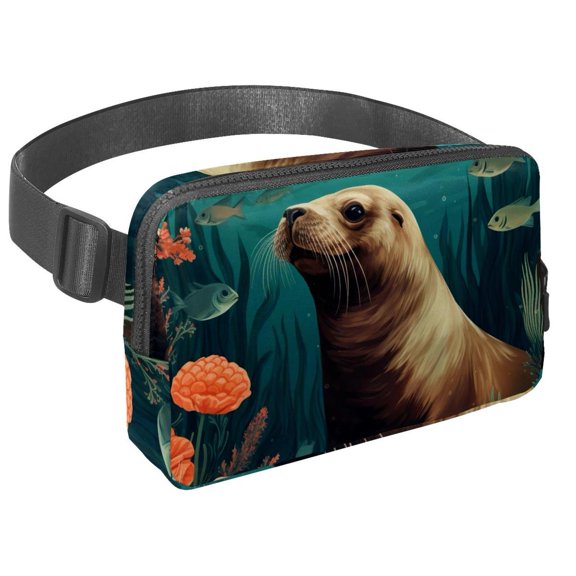 Sea lion Lightweight Running Belt Waist Bag with Extension Strap and Money Belt - Unisex