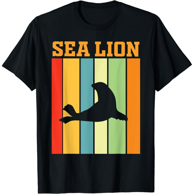 Sea Lion T-Shirt, Vintage Retro Style T-Shirt Sea Lion T-Shirt, Vintage Retro Style T-Shirt