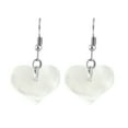 thumbnail image 1 of Sea of Love Heart Shaped White Kabibe Shell Dangle Earrings, 1 of 5