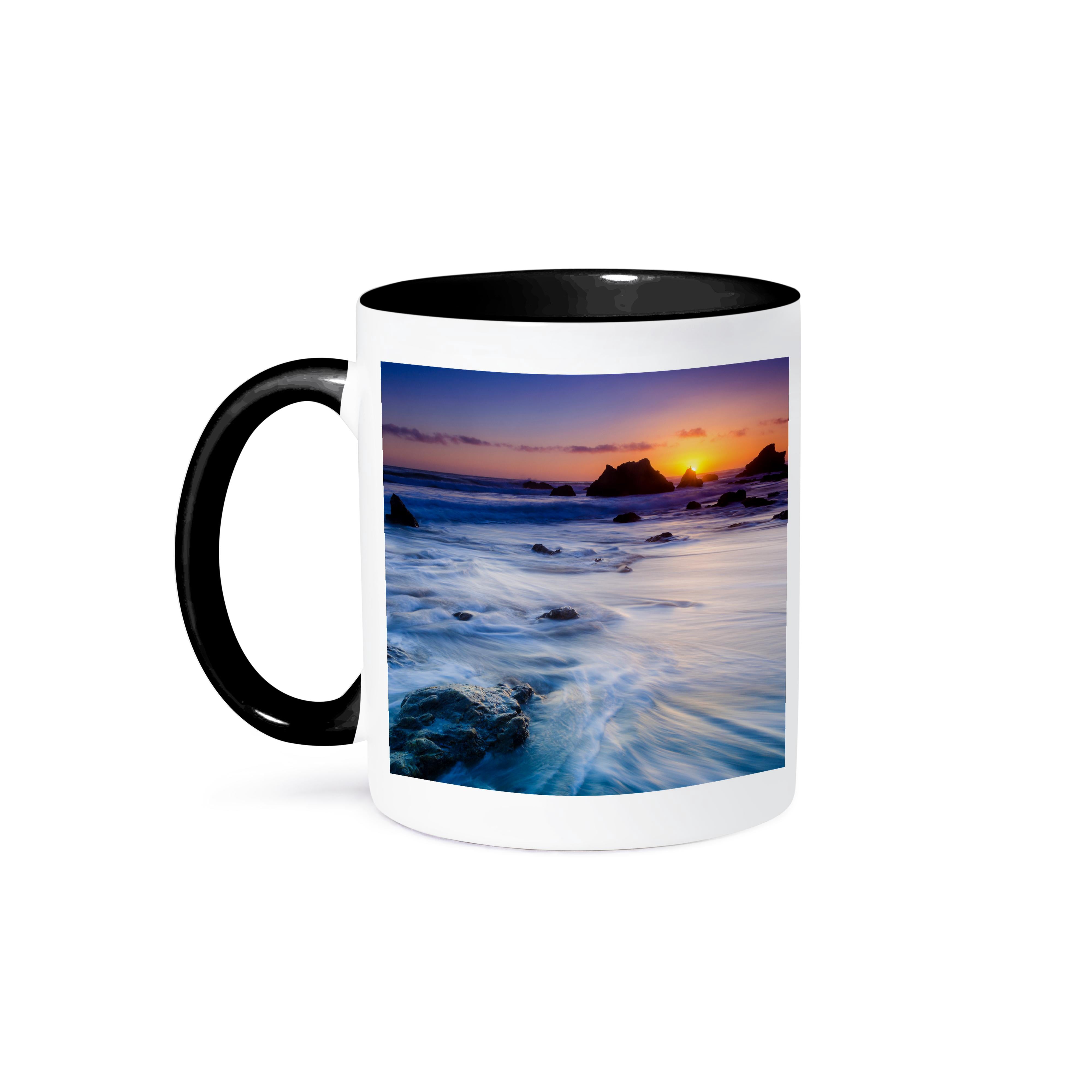 3dRose Maldives Sunset Two-Tone Mug – 11oz Ceramic Coffee Cup With Vibrant Photo Print, Microwave Safe, Made In USA