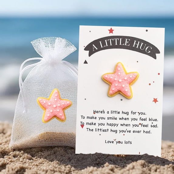 Sea-style Animal Series Pocket Hug Blessing Card, for Christmas Friends Coworker Staff Family Gifts, Pocket-Sized Gift Set, Mini Inspirational Gift (Gradient Style)