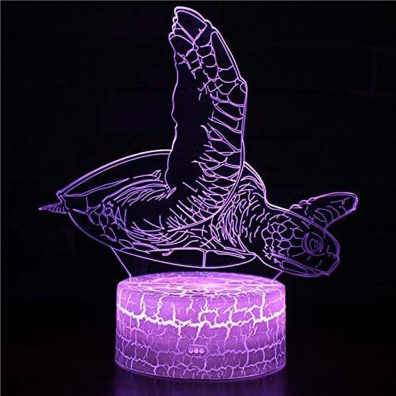 Sea turtle 3D Night Light 16 Color Change Lamp Acrylic Flat ABS Base USB Charger Home Decoration Toy Brithday Kid Children Gift