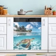 thumbnail image 1 of Sea ??turtle Island Dishwasher Magnet Cover Reuseable Refrigerator Magnet Cover Decal Kitchen Fridge Microwave Stickers Hoilday Party Decor 23 x 26 inch, 1 of 5