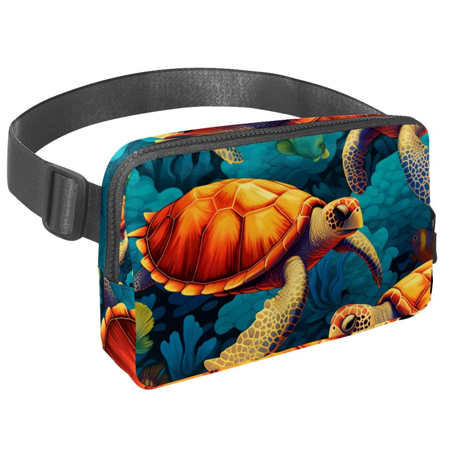 Sea turtle Lightweight Adjustable Cross Body Bag with Extension Strap, Unisex Running Belt, Waist Pack, Waist Bag