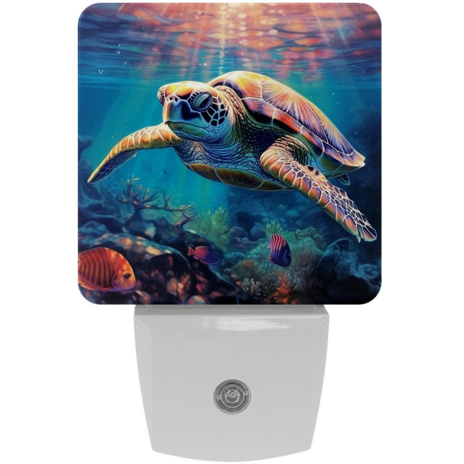 Turtle Light Ix Sea turtle Square LED Night Lights - Small, Portable Lighting for Any ...