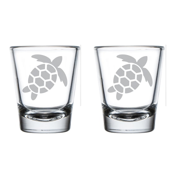 Sea turtle shot glass set 1.5 oz