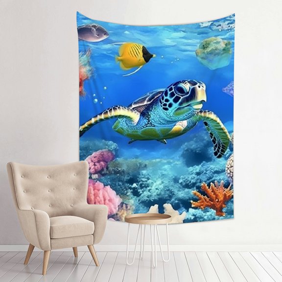 Sea turtle wall art Tapestry, 100% Polyester Home Wall Tapestry Art, Tapestry Suitable for hanging for decorative wall hanging, decorative bedroom, living room decoration
