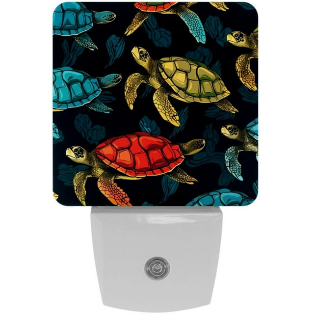 Sea turtles LED Square Night Lights: Compact and Energy-Efficient