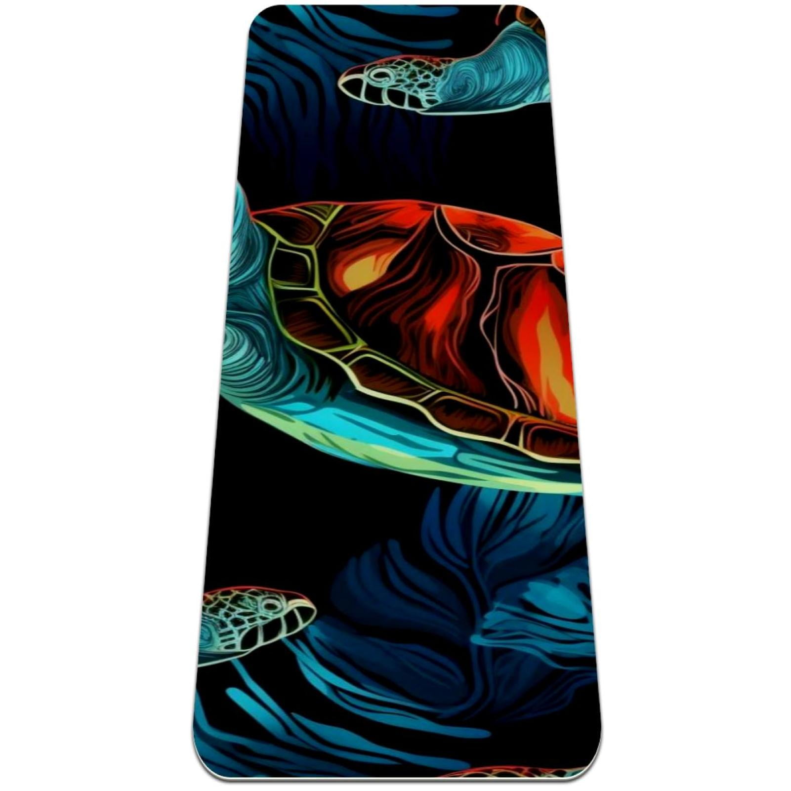 Sea turtles TPE Exercise Mat Yoga Mat for Home Workouts, 5mm Thick