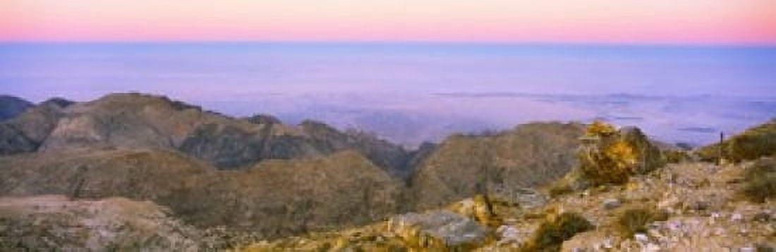Sea viewed from a mountain top at dusk Jordan Canvas Art - Panoramic Images (36 x 12)