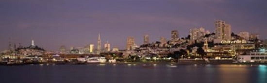 Sea with a city in the background Coit Tower Ghirardelli Square San Francisco California USA Canvas Art - Panoramic Images (18 x 6)