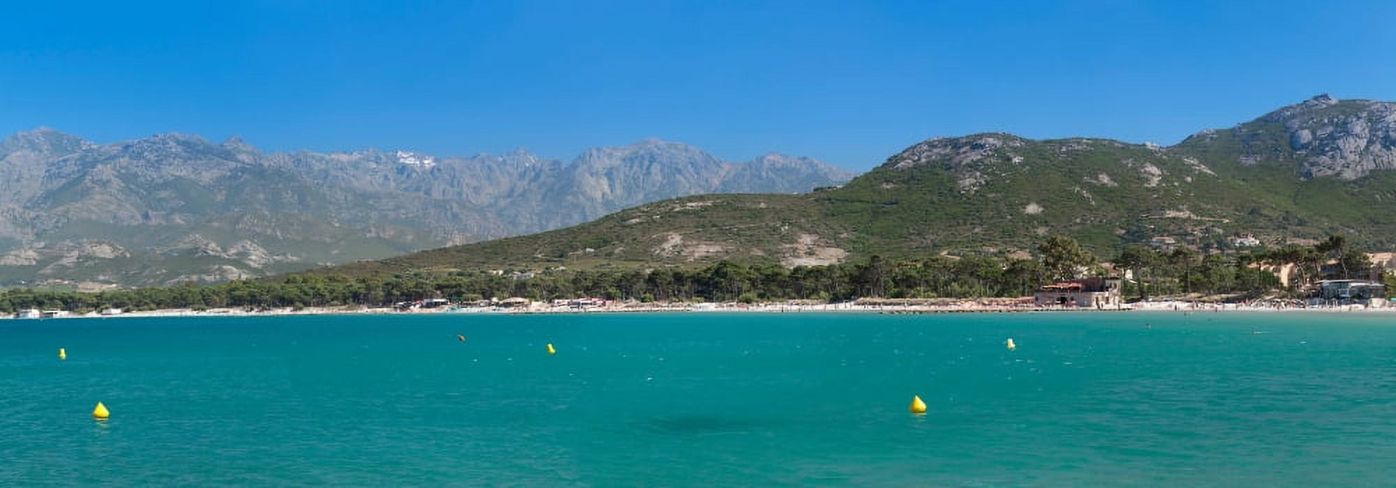 Sea with mountain range in the background Gulf of Calvi Balagne Corsica France Canvas Art - Panoramic Images (26 x 9)