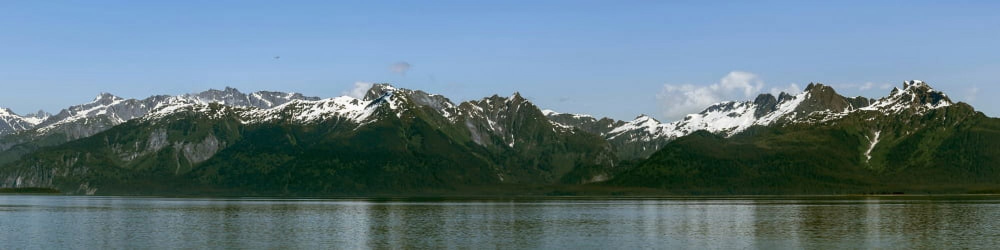 Sea with snowcapped mountain range in background Southeast Alaska Alaska USA Canvas Art - Panoramic Images (36 x 9)