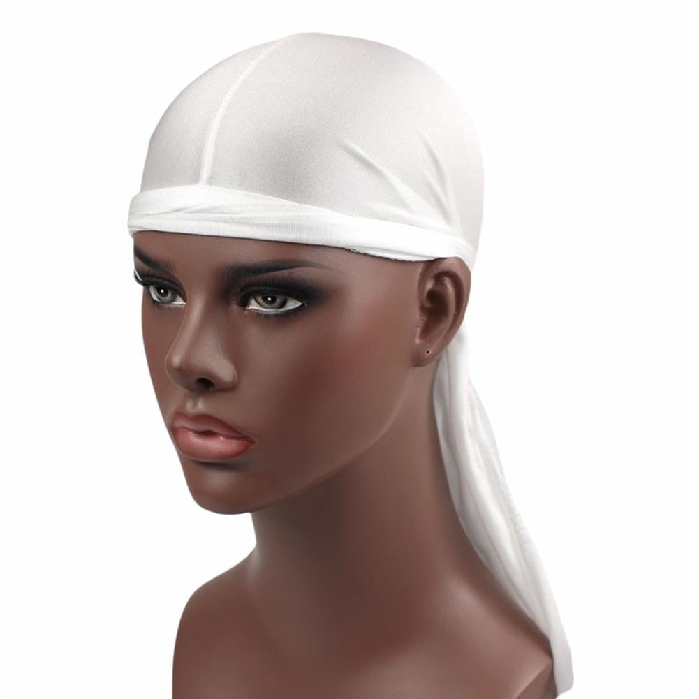 Mesh Durag Faux Leather Biker Skull Cap Motorcycle Bandana Head Wrap Du Doo Do Rag Black Hat-in Men's Sun Silk Durag For Men - Foto 6