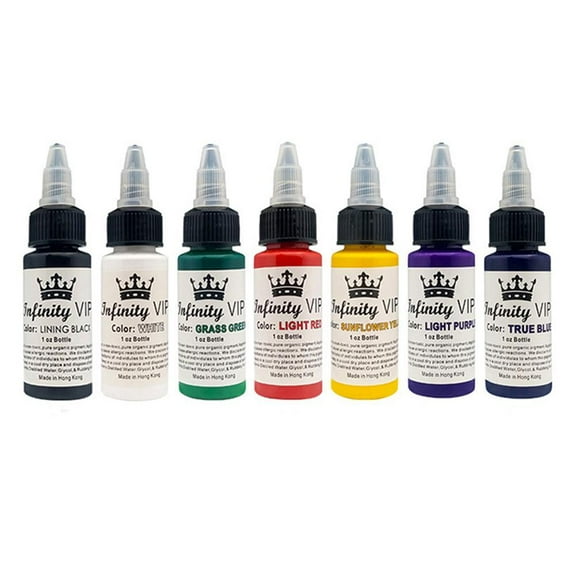 SeaAZqurtles 30ml Tattoo Ink Pigment Bottle Permanent Makeup Salon 7 Tool Colours △_ >д аγ Y9F2