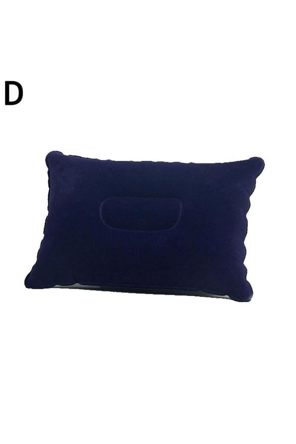 Inflatable PVC And Nylon Pillow Soft Blow up Sleep E0A3 Cushion Camping C0T1 \` O1B6