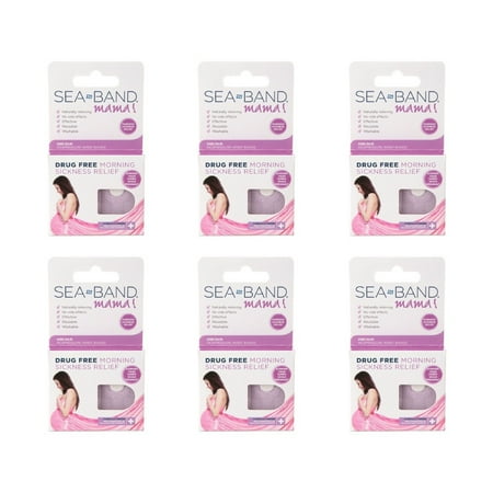 SeaBand Mama Morning Sickness Relief Acupressure Wrist Bands - 1 Pair(Pack of 6)