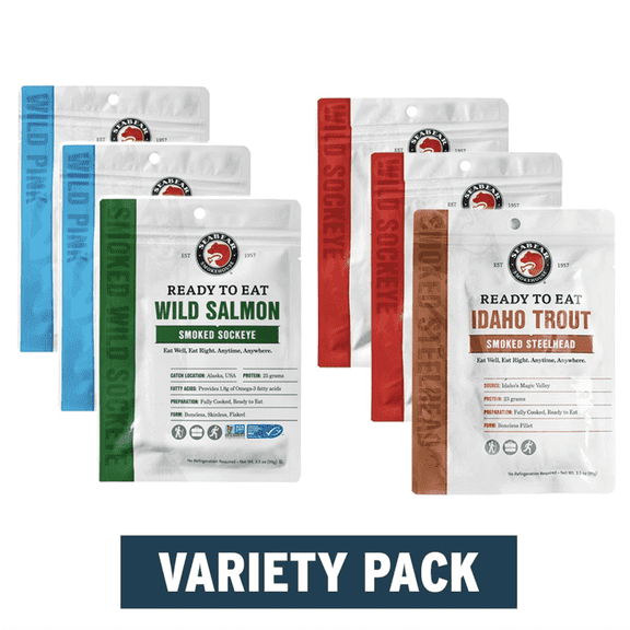 SeaBear Ready To Eat Variety Pack, 3.5 oz (6 Pack)
