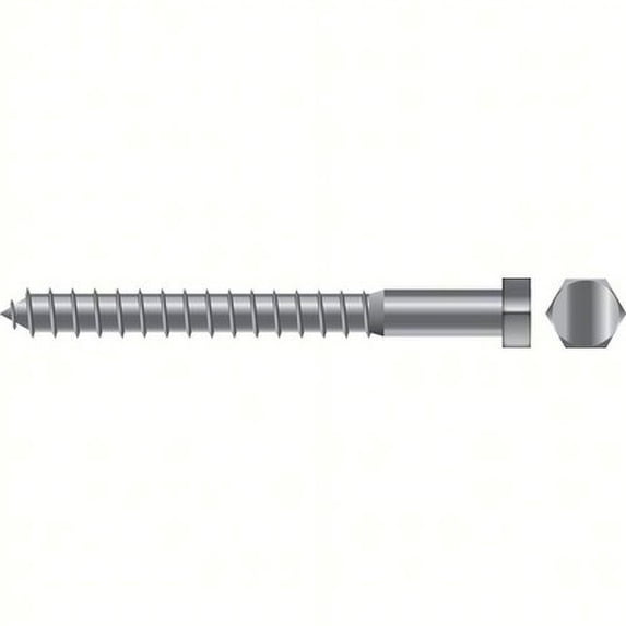 SeaChoice 00194; 3/8X5 Lag Screw Stainless Steel 5/ Bag