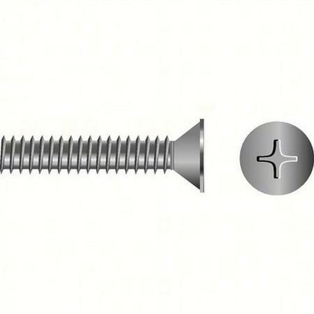 SeaChoice 00217; 6-32X3/4 Phillips Head Flat Machine Screw Stainless Steel 100/ Bag
