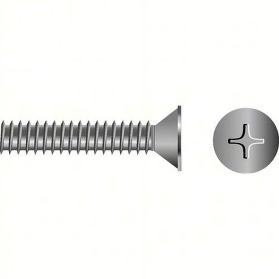 SeaChoice 00234; 8-32X2 Phillips Head Flat Machine Screw Stainless Steel 50/ Bag