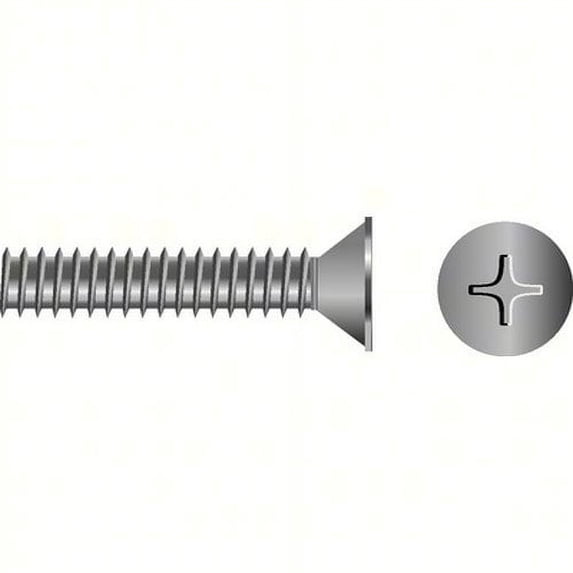 SeaChoice 00278; 12-24X3 Phillips Head Flat Machine Screw Stainless Steel 25/ Bag