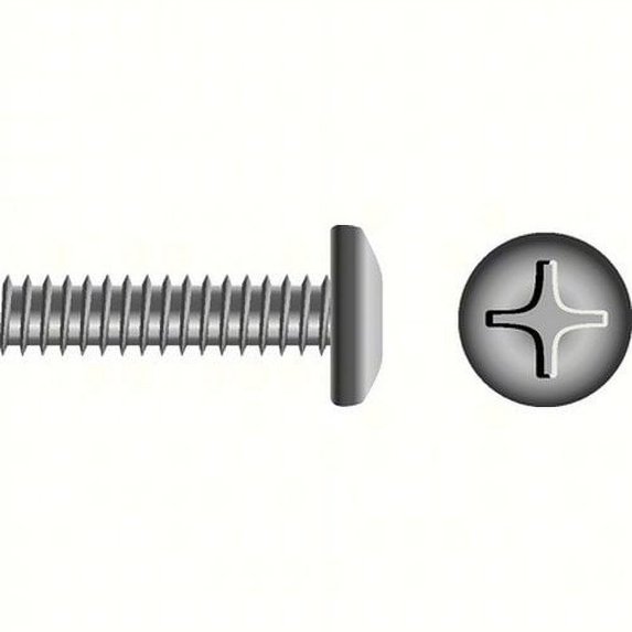 SeaChoice 00439; 6-32X3/4 Phillips Head Pan Machine Screw Stainless Steel 100/ Bag