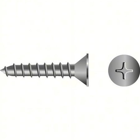 SeaChoice 00694; #6X1 Phillips Head Flat Sheet Metal Screw Stainless Steel 100/ Bag