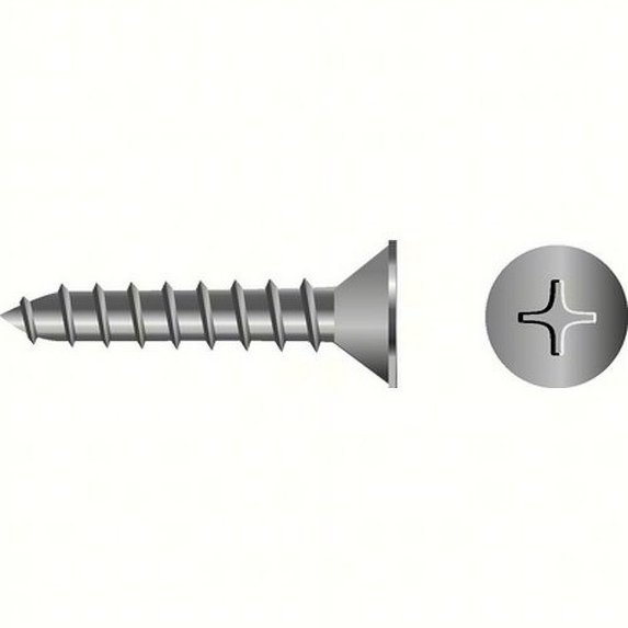 SeaChoice 00698; #6 X2 Phillips Head Flat Sheet Metal Screw Stainless Steel 50/ Bag