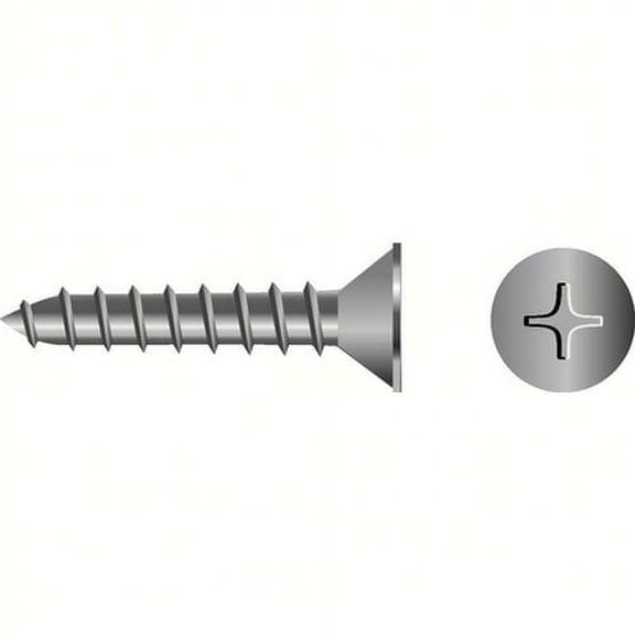 SeaChoice 00721; #10X 1-1/4 Phillips Head Flat Sheet Metal Screw Stainless Steel 100/ B