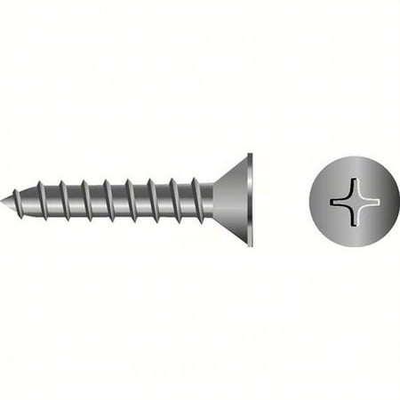 SeaChoice 00737; #12X 1-1/4 Phillips Head Flat Sheet Metal Screw Stainless Steel 50/ Bag