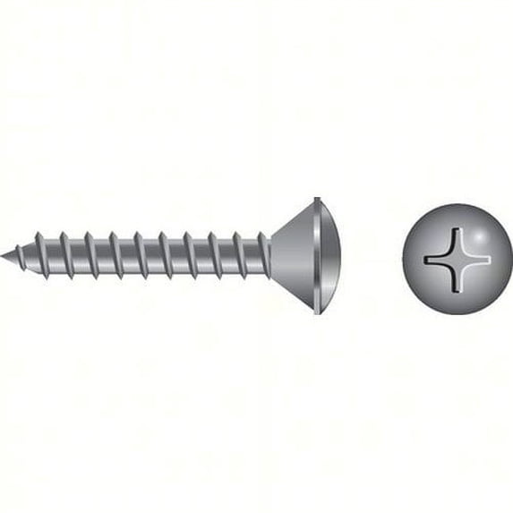 SeaChoice 00799; #8 X 2-1/2 Phillips Head Oval Sheet Metal Screw Stainless Steel 50/ Bag