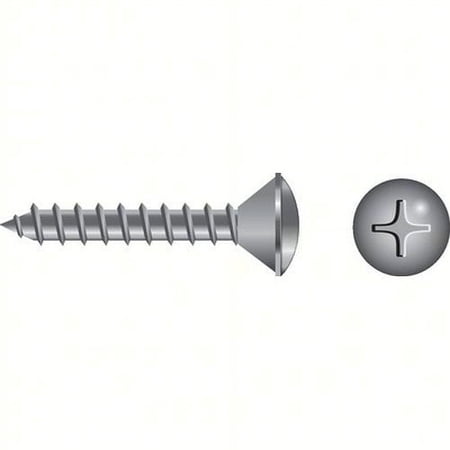 SeaChoice 00804; #10X5/8 Phillips Head Oval Sheet Metal Screw Stainless Steel 100/ Bag