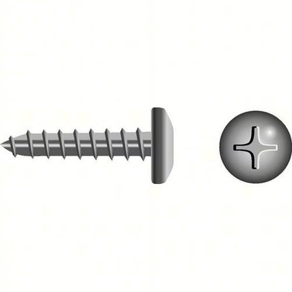 SeaChoice 00871; #8 X 1-1/2 Phillips Head Pan Sheet Metal Screw Stainless Steel 100/ Bag